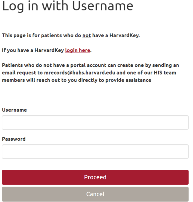 HUHS Patient Portal login