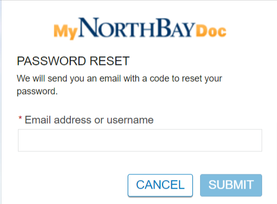 forgotten your Northbay Patient Portal login password.