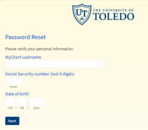 forgotten your UTMC Patient Portal login password.