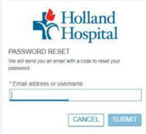 forgotten your Holland Hospital Patient Portal login password.
