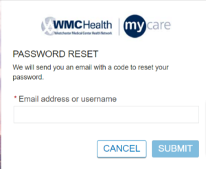 forgotten your WMC Patient Portal login password